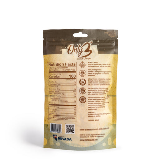 snack package with fact and ingredients