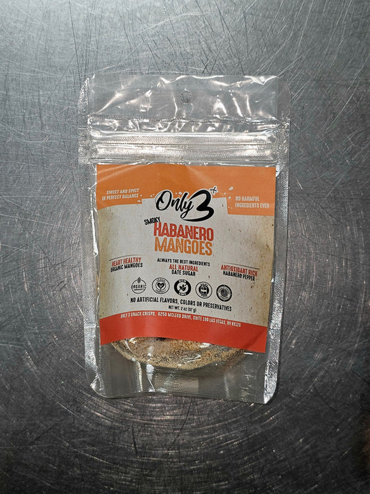 Habanero Mangoes  naturally sweetened snack with habanero and mango flavors.